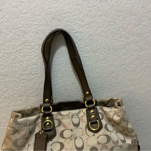 Coach Ashley Signature Handbag Purse Sateen Bag 3-Color Metallic B1271-F20263 - Picture 8 of 14